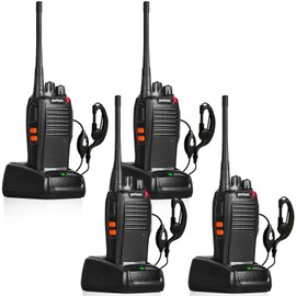 pxton 777S walkie talkies Long Range for Adults Rechargeable with Earpieces and Li-ion Battery,Two Way radios has VOX/TOT/Emergency Alarm/Battery Low Alert/Flashlight/Scan Function（4 Pack）
