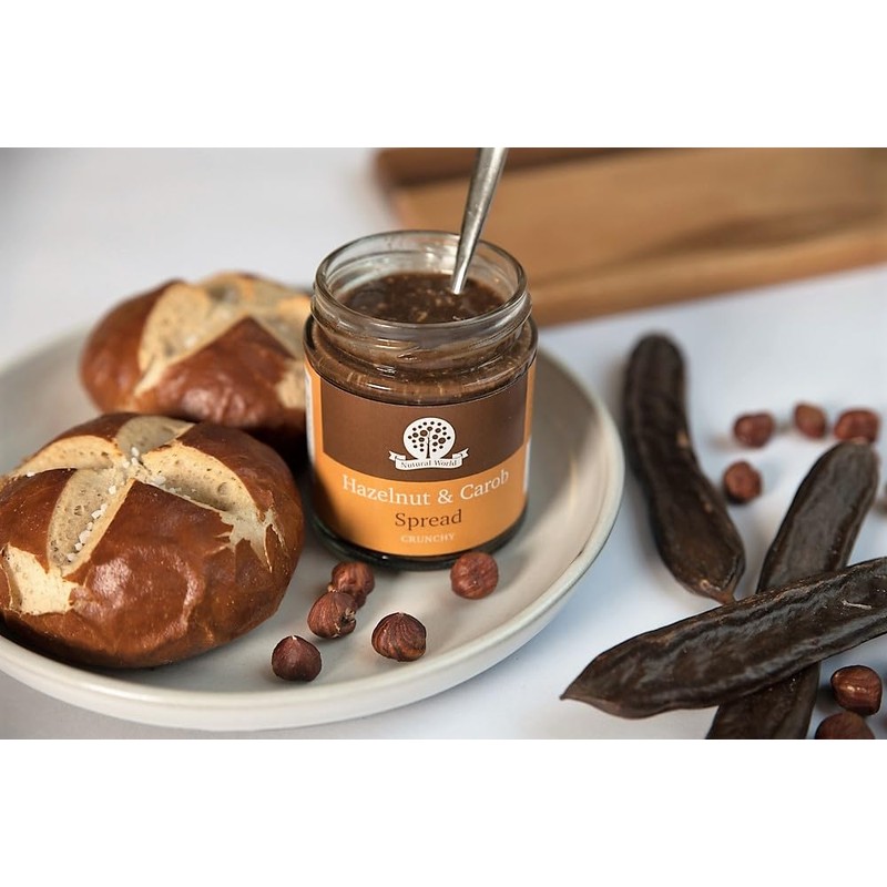 Nutural World - Crunchy Hazelnut and Carob spread 6 Oz