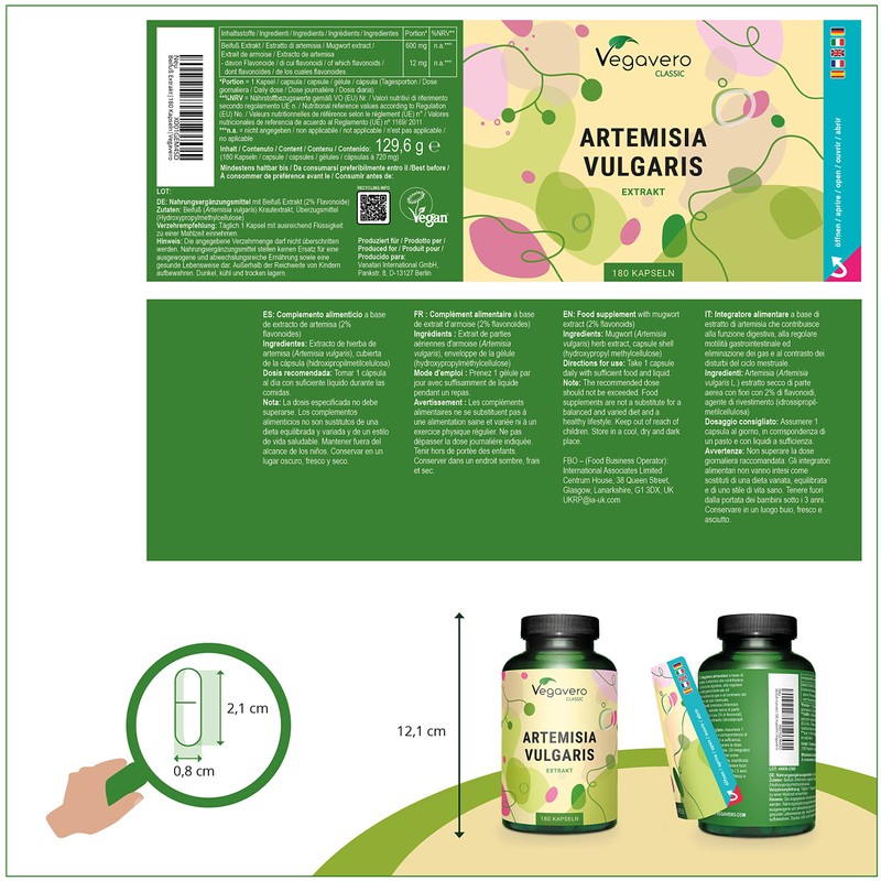 Mugwort Capsules High Dose | 600 mg Extract (10:1) -