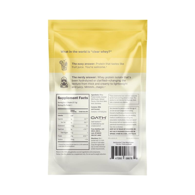 Clear Whey Protein Powder - Singles Serving Samples:_Icy Blue Razz