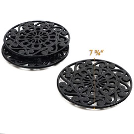 Trademark Innovations Decorative Cast Iron Metal Trivet (Black)