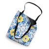 Swirl and Flower Tile Design in Blue and Yellow Tote