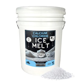 Home and Country USA 40 lb Pail - Calcium Chloride Pellets for Ice Melt - Fast-Acting & Safe on Surfaces - Ideal for Driveways, Sidewalks, and Entryways