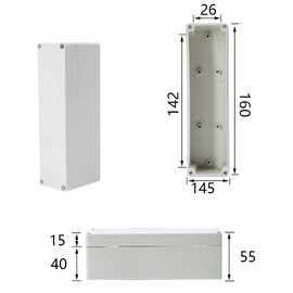 Heyiarbeit 1Pcs 160x45x55mm/6.30" x 1.77" x 2.17" ABS White Dustproof Electronic Junction Box Switch Shell Enclosure Project Box Case DIY Box Junction Case Enclosure