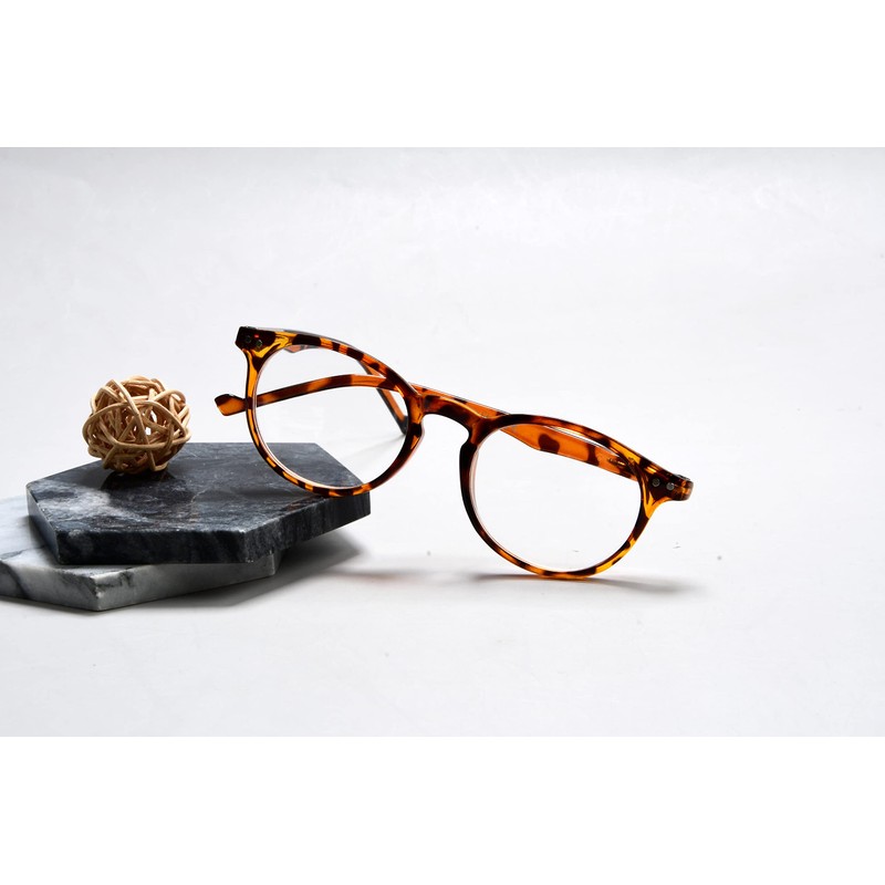 Eyekepper Oval Round Glasses Spring Hinges Tortoise Frame