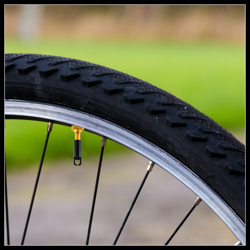 Hihaha 2pcs Aluminum Alloy 80mm Bike Tubeless Valve Stems Gold
