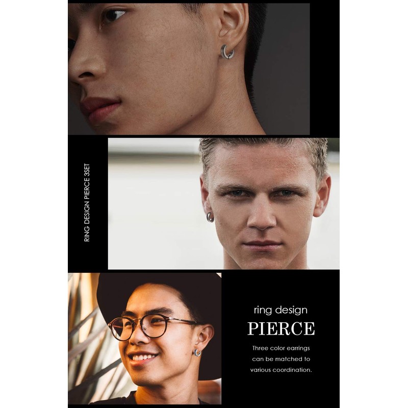 BALLIO Fake Earrings, Men's, Ear Cuffs, Non-Hole Earrings, One Earring,