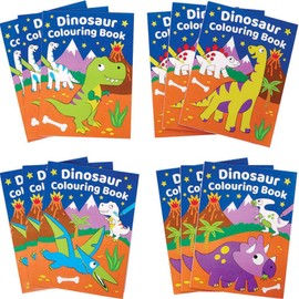 Baker Ross FC991 Dinosaur Mini Colouring Book for Children - Pack of 12, Children's Birthday Party Bags, Children's Activity, Gift for Nursery, Medium