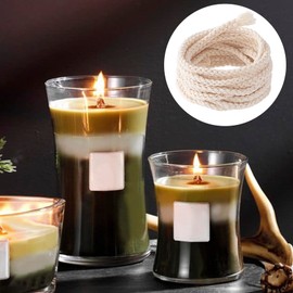 HINZIC 65.6 Ft Oil Lamp Wicks 1/8" Round Braided Cotton Wick Replacement for Candle Lamp, Tiki Torches, Alcohol Candle Burner, Kerosene Lantern