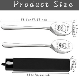 Grandma and Grandpa Gifts, Pack of 2 Coffee Spoons with Engraving for Best Grandma and Grandpa Gifts, Gifts for Grandma and Grandpa, Stainless Steel Spoon, Birthday Gift, Christmas Gifts for Grandma