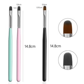 DANNEASY 3Pcs Acrylic Nail Brush Nail Art Brushes Ombre Nail Brushes Nail Polish Brush Nail Pen Builder UV Gel Nail Painting Pen Nail Design Tools