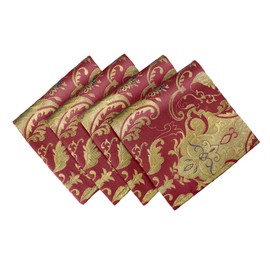 TOPLUXE Fabric Napkins Set of 4 45 x 45 cm, Washable Napkins, Table Decoration for Dining Table, Home, Kitchen, Room, Restaurant (Burgundy)