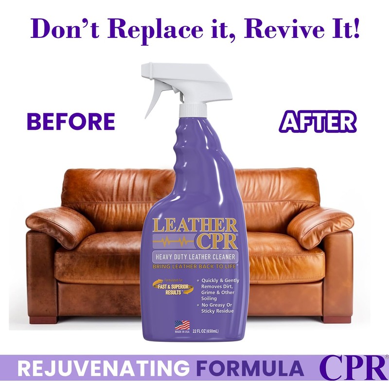 Leather CPR | Heavy Duty Leather Cleaner (22oz) | Quickly
