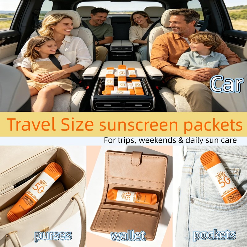 BESHICO 15 Pack Travel Size Sunscreen SPF 50+ Mini 0.28