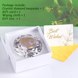YWHL Gifts for 60th Wedding Anniversary, Diamond Gfits for Couple, 60 Years of Love Keepsake for Parents
