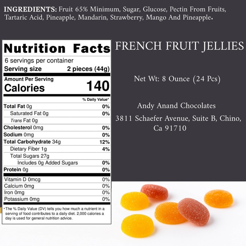 Andy Anand Pâtes de Fruits, French Fruit Jellies, Fruit Candy,