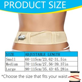 Breathable Peritoneal Dialysis Blet for PD Catheter Port,Dialysis Accessories Peg J Tube Catheter Belts Holder Feeding Tube Supplies for Stomach Women Men Adults (Nude, Large(35"-49"))