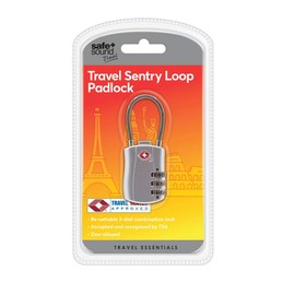Safe and Sound Travel Travel Sentry Approved Metal Padlock with Zinc-Alloy with Resettable 3-Dial Combination. Colour Received Will Vary