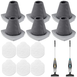 6+6 Pack NES215A/ NES210 Vacuum Filter Set for Eureka NES215A/ NES210/ NES212/ NES215 Blaze Stick Vacuum Cleaner, 6 Vacuum Filters + 6 Pre-Motor Filters, Compare to Part #N0101 & N0102