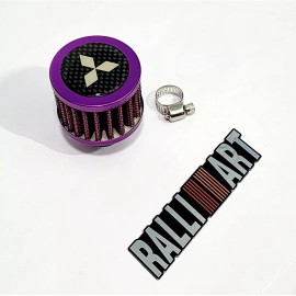 Unbranded PURPLE CF 12MM RACING MINI AIR OIL BREATHER FILTER FOR MITSUBISHI DIAMOND JDM