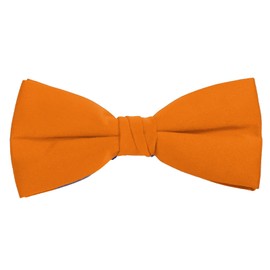 K. Alexander Solid Orange Bow Tie Men's Satin Pre-tied Formal Tuxedo Bow with Adjustable Band