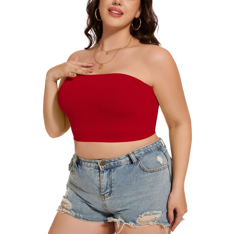 Womens Tube Tops Summer Bandeau Casual Crop Top Going Out