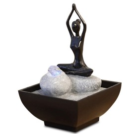Zen'Light YOGA1 Springbrunnen Polyresin Schwarz 12 x 12 x 17 cm