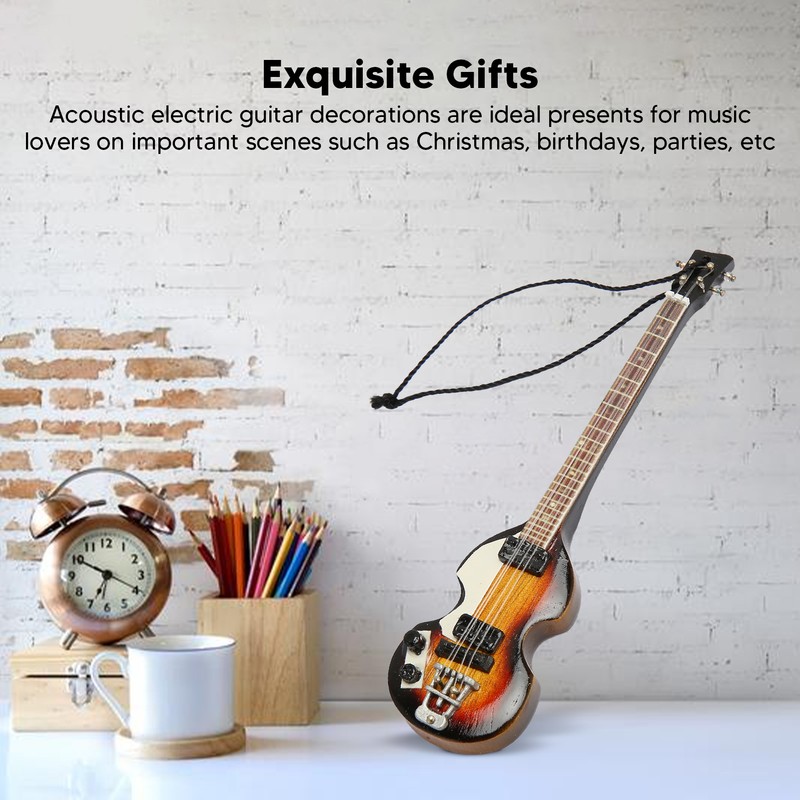 Miniature Electric Guitar Model Innovative Simulation Hand Crafted Wooden Guitar