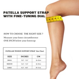 bracemundo Patellar Tendon Support Strap with Precision Adjustment Dial - Ergonomic Knee Support for Sports, Fitness, and Daily Use (Medium)