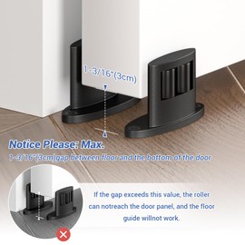 Sliding Barn Door Floor Guide for Bottom,Adjustable Wall Mounted Barn Door Guide,Flexible Double Wheel Design 4PCS,Hight 1-1/2"