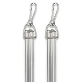 A&F Rod Décor - 1/2" Heavy Duty Fluted Clear PVC Drapery Baton Curtain Wands with Metal Snap (Set of 2) - 36 inch