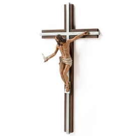 BC Catholic Gift of the Spirit Crucifix Wall Cross, Holy Spirit Jesus Christ Easter Inspirational Home Décor,Devout Gift, 14.3"H,Realistic Finish Renaissance Sculpture Handpainted by Buildclassic