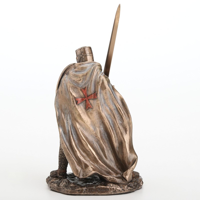 Veronese Design 7 7/8 Inch Knights Templar Crusader Wielding Sword
