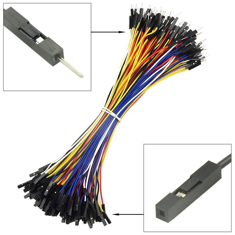 BGTXINGI 150pcs 5 Colors 1 Pin 2.54mm Female to Male