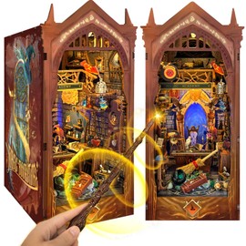 Book Nook Kit for Adults, Booknook DIY Miniature House Kit, 3D Wooden Puzzles for Adults, Wood Gifts for Book Lovers Women Friends - Magic Academy