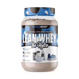 Musclesport Lean Whey Revolution™, Whey Protein Isolate with Hydrolyzed Whey - Low Calorie, Low Carb, Low Fat, Incredible Flavors - 25g Protein per Scoop (2lb, Cookies N Cream)