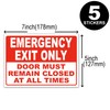 Emergency Exit Only Sticker Sign, "Emergency Exit Only - Door
