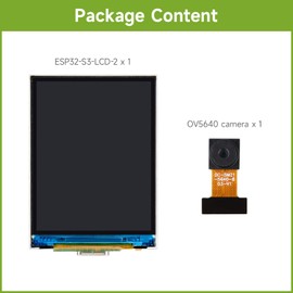 Waveshare 2 inch ESP32-S3 Display Development Board, 240 x 320, IPS, 262K Colour, 32-Bit LX7 2-Core Processor, Up to 240MHz Frequency, Support WiFi & BT, Compatible with OV5640 5MP Camera Module