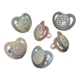 Vital Baby Soothe Airflow Dummies 0-6m+ 6pk, Symmetrical Teat, Skin-Friendly, Day & Night Soothers, Steriliser Box, EarthSmart Biodegradable, BPA-Free