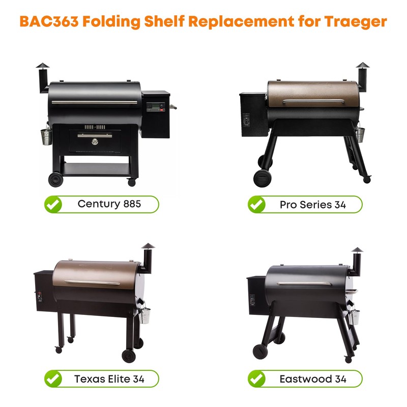Stanbroil Folding Front Shelf for Traeger Pro Series 34 Pellet