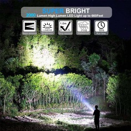 USB Rechargeable Flashlight, Magnetic LED Flashlight, 2000 Lumen Super Bright LED Tactical Flashlight with Cob Worklight,Waterproof,Zoomable Small LED Flashlight for Camping, Flashlight with Holsters