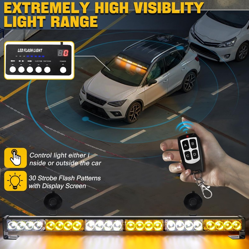 TeddyTT Emergency Strobe Lights Bar Directional Traffic Advisor Warning Strobe
