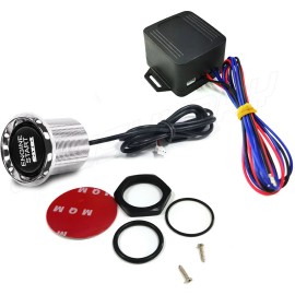 CHUSYYRAY Car Engine Start Push Button Switch Ignition Starter Kit Blue For Ford Mustang
