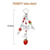 FDEETY Key Chain 2 Pieces Cute Cat Flocking Peach Strawberry