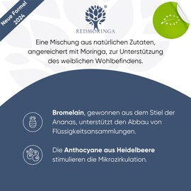 Anti Cellulite Treatment - Package of Moringa Pineapple and Bromelain 5000 GDU & Cranberry and Moringa (120 Caps. Cellulite + Microcirculation) - RedMoringa