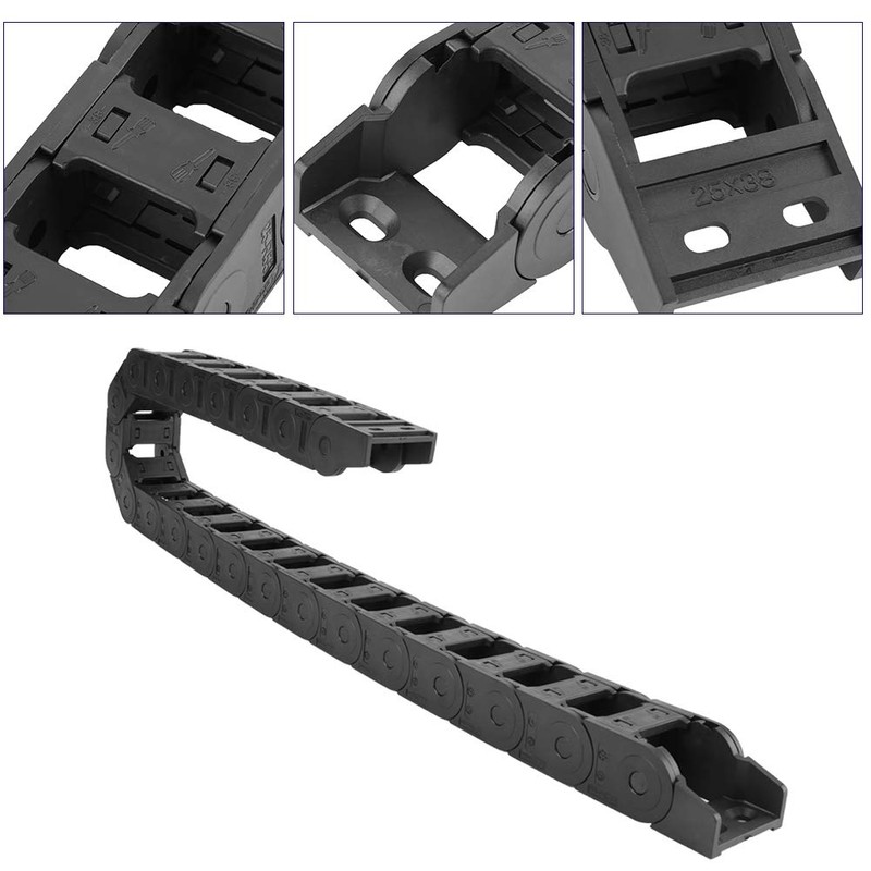 Drag Chain Cable Carrier, 100cm 25 x 38mm Black Nylon