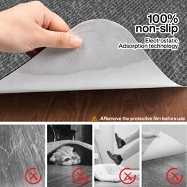 EUZLABBY Underlay Desk Chair, Office Chair Underlay, 90 x 140 cm, Grey Floor Protection Mat, Office Chair, Carpet Underlay, Scratch-Resistant, Anti-Silp for Parquet, Office Chair, Hard Floors, Tiles