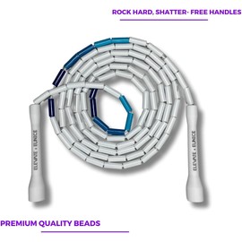 Elevate Rope Professional Beaded Skipping Rope - 3 m Adjustable, Quality Beads & Poly Cord - For Freestyle, Cardio & Tricks - Suitable for All Levels & Indoor/Outdoor Use (Venus)