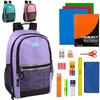 12 Pack 18 Inch Bulk Backpacks with Supplies, Preassembled Backpacks