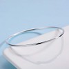 Merdia 925 Sterling Silver Polished Bangle Bracelet with Fresh Simple